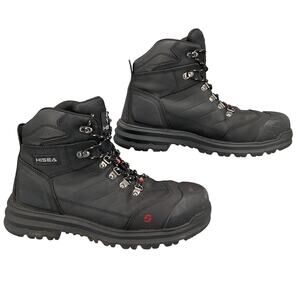 Hisea Men’s Waterproof Composite Toe Work Boots Black Size 9M